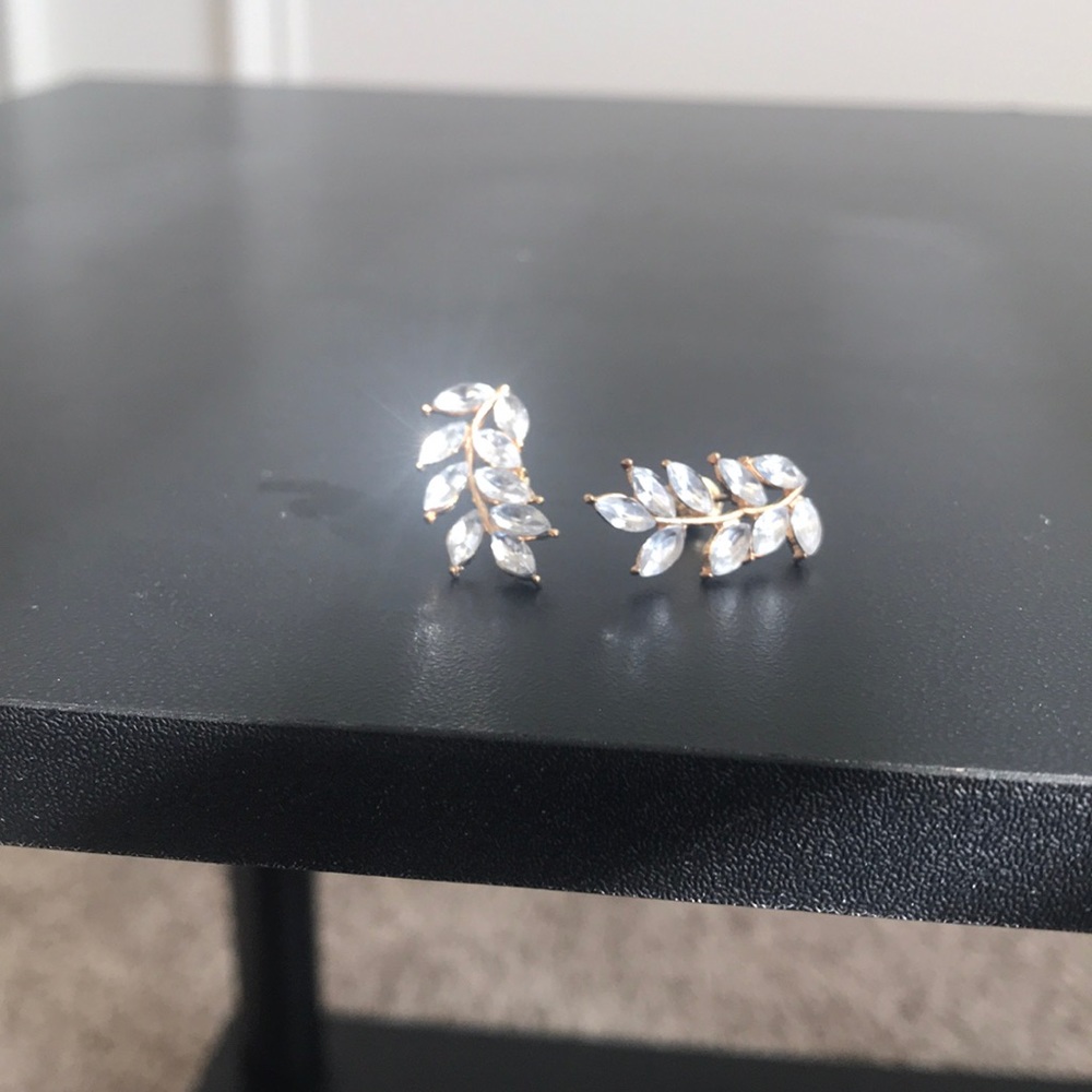 Gold Flower Print Earrings